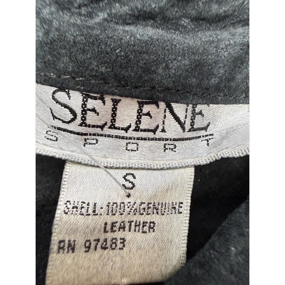 Vintage Selene Sport Suede Patchwork Jacket Black Leather Boho Western S - Picture 13 of 14